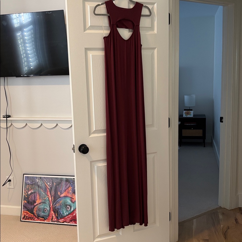 Rachel Paully Elegant Burgundy Maxi Dress. Size small.